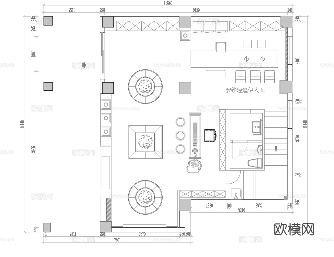 茶楼 茶馆  最新平面施工图合集cad施工图