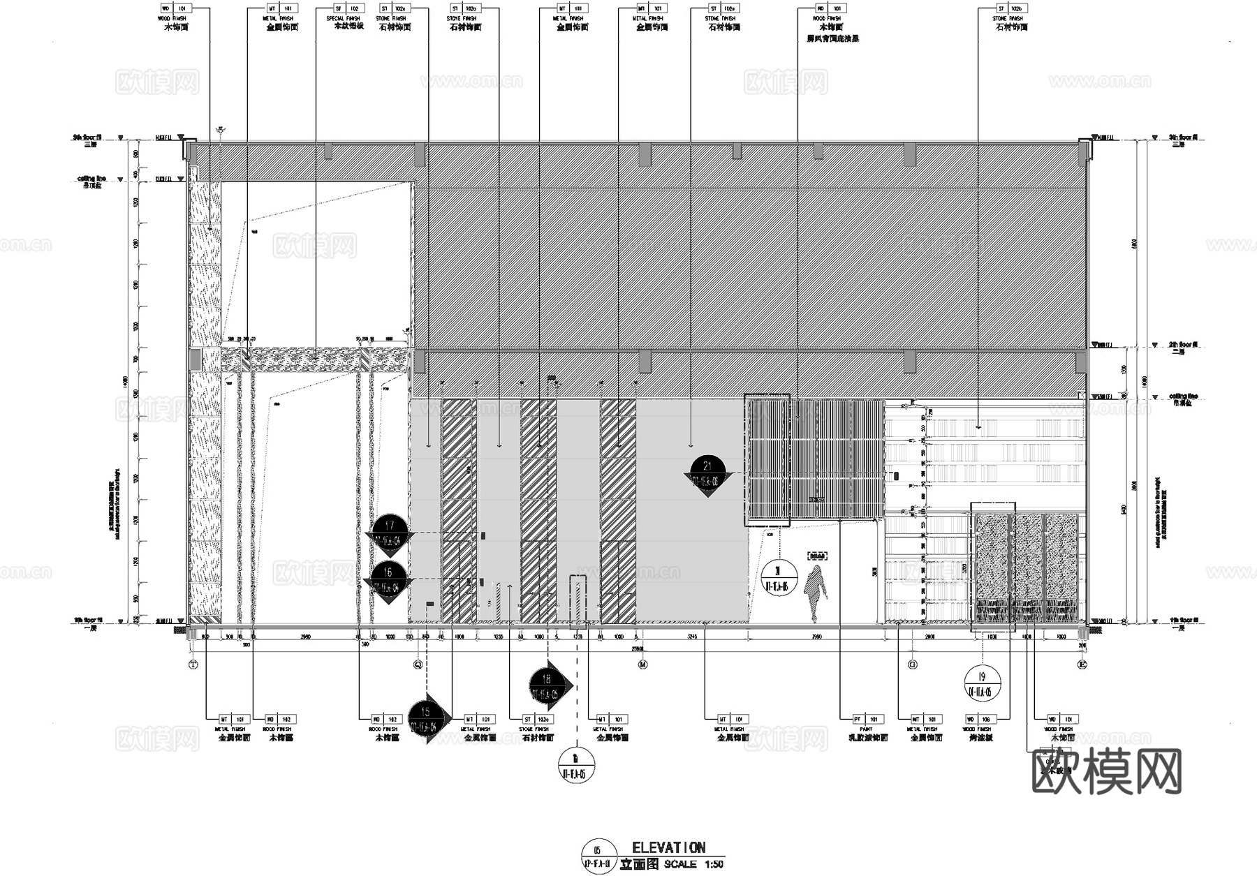 福州贵安温德姆酒店一层大堂公区室内工装CAD施工图