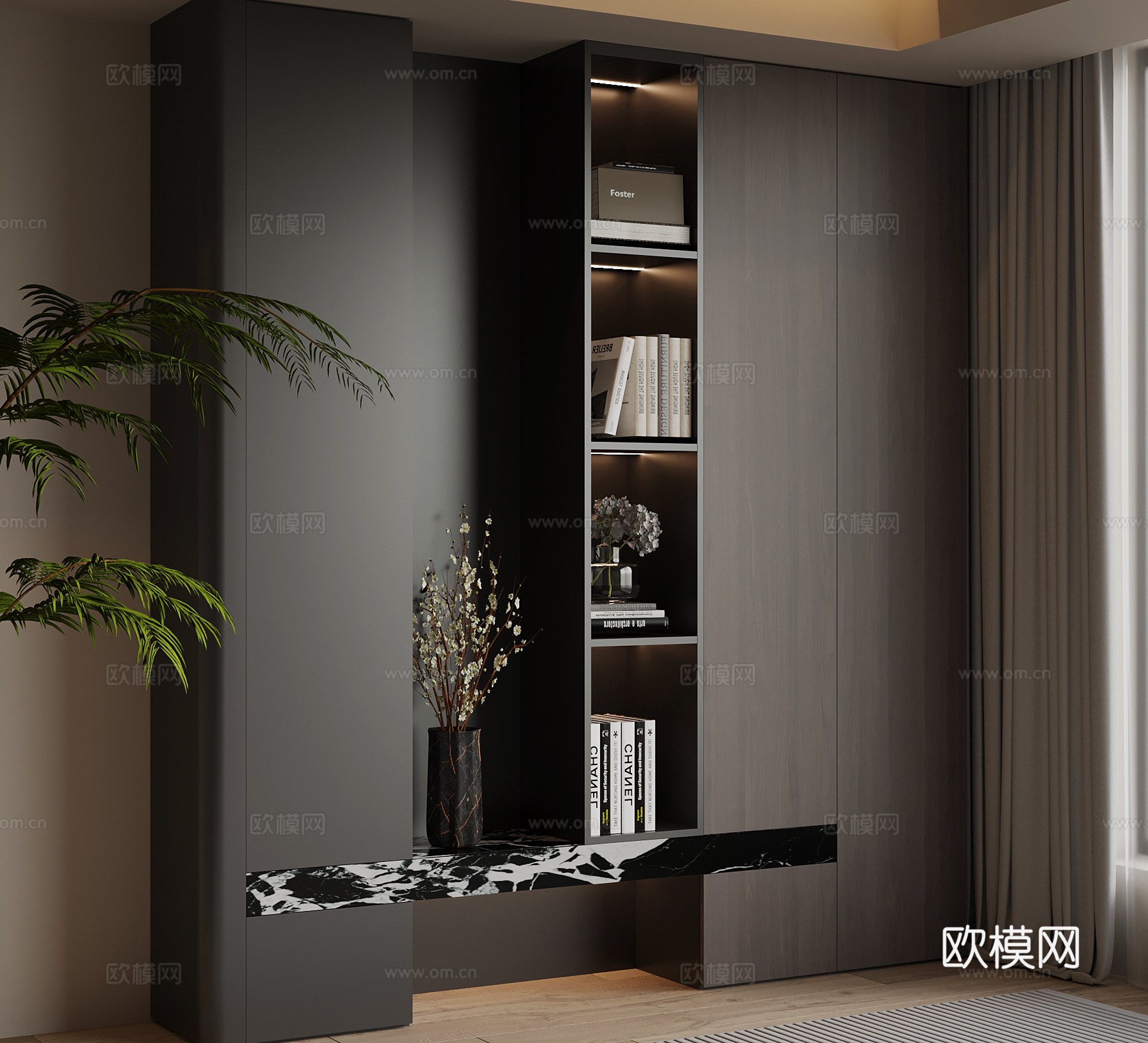 现代意式玄关柜su模型