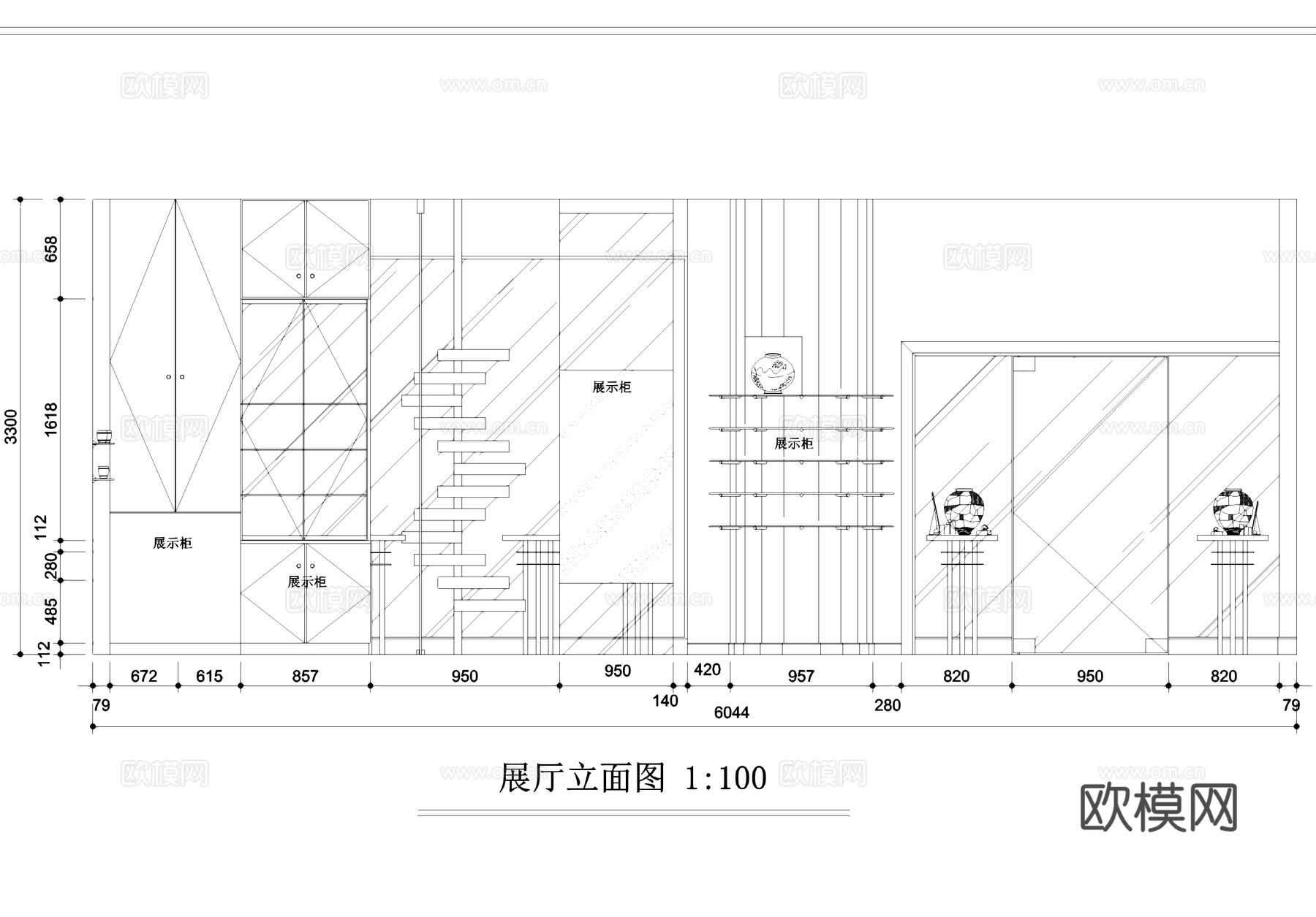 玉雕文化展厅室内工装CAD施工图cad施工图cad施工图