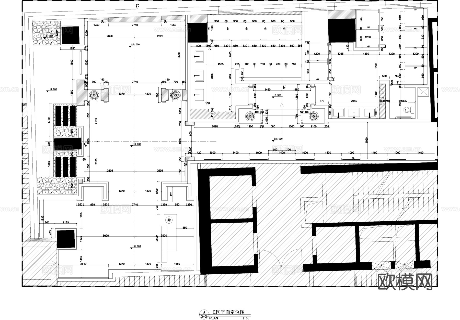 餐厅饭店室内工装平面系统图CAD施工图cad施工图