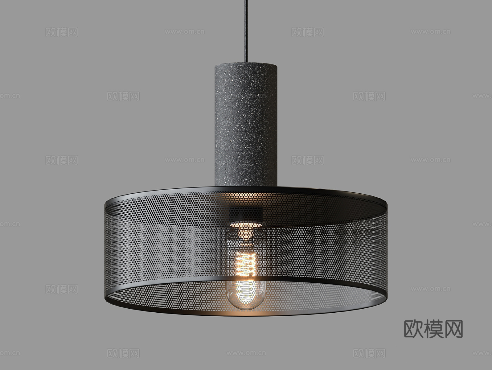 LampsShop 黑色小吊灯3d模型下载（渲染图1）