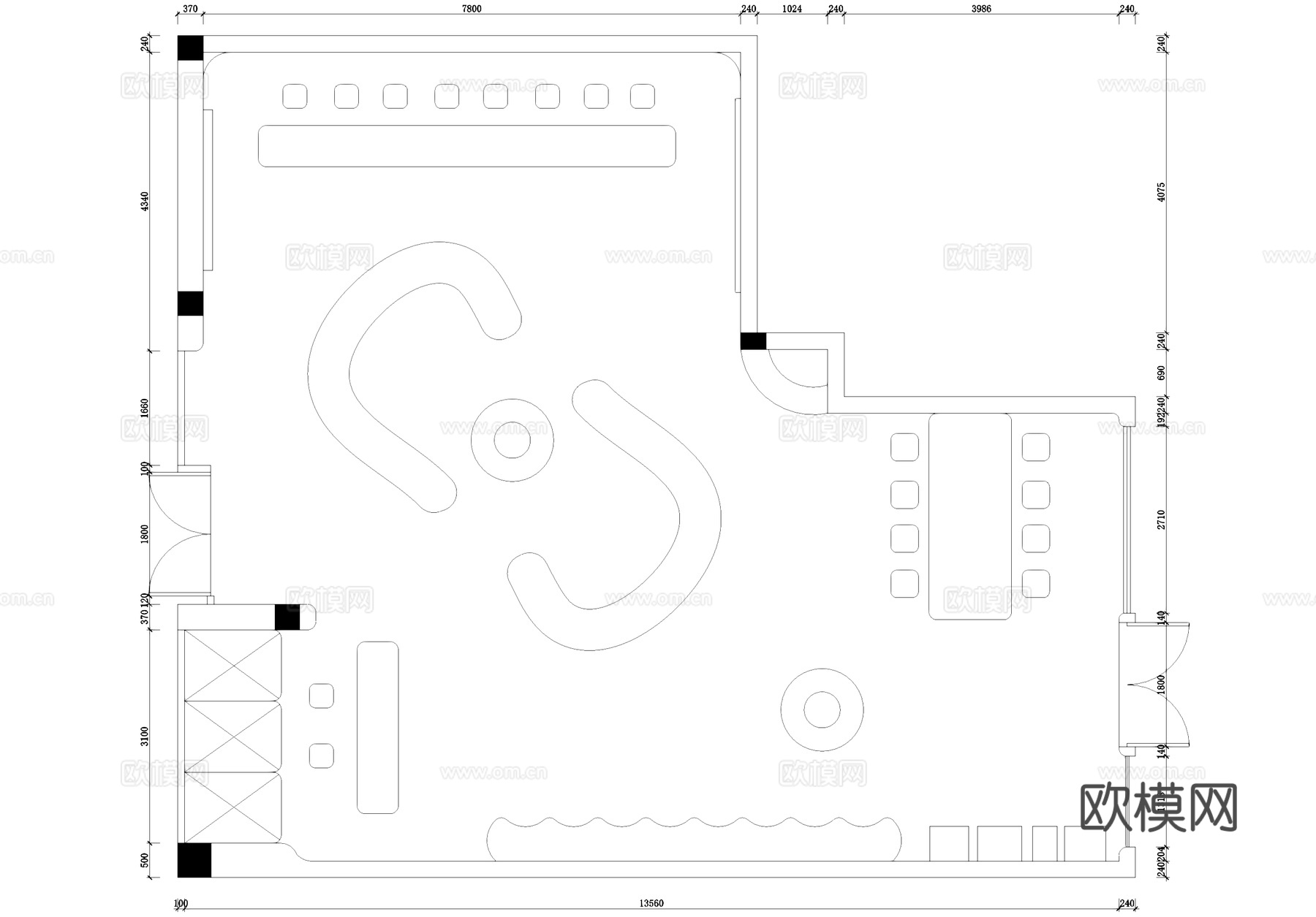苹果旗舰店室内工装CAD施工图cad施工图