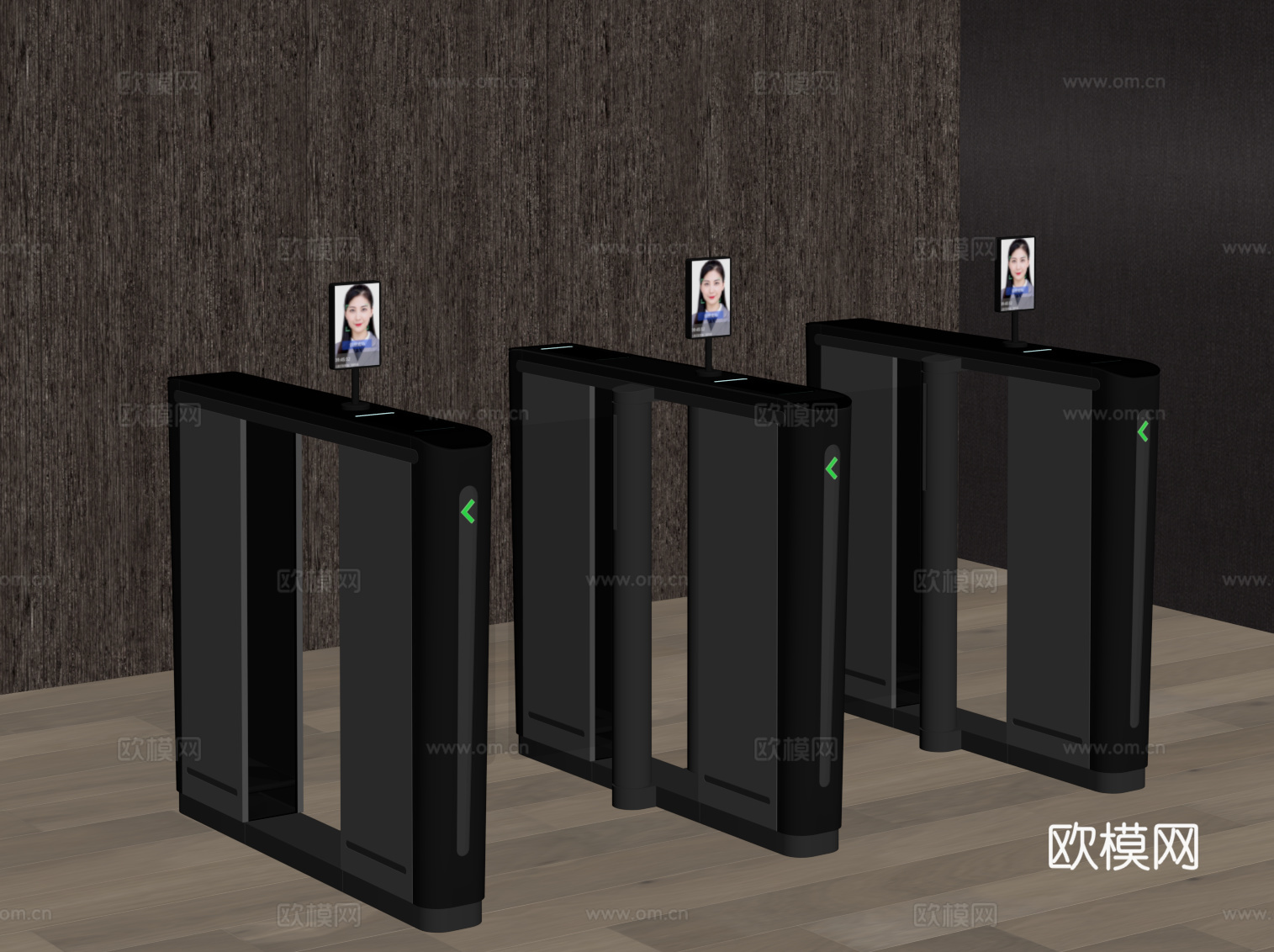 现代门禁机 门闸su模型