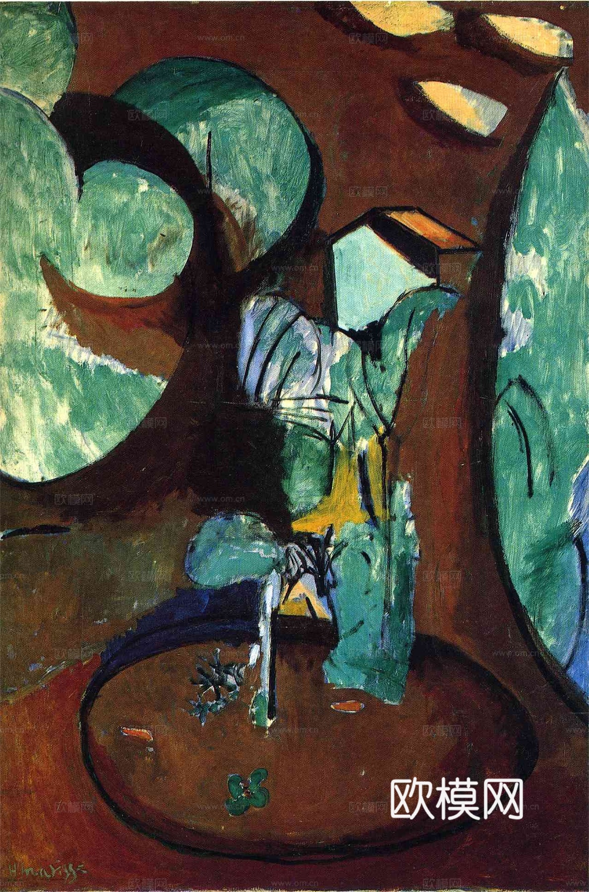 马蒂斯野兽派绘画作品，现代世界经典名画，抽象画355 马蒂斯