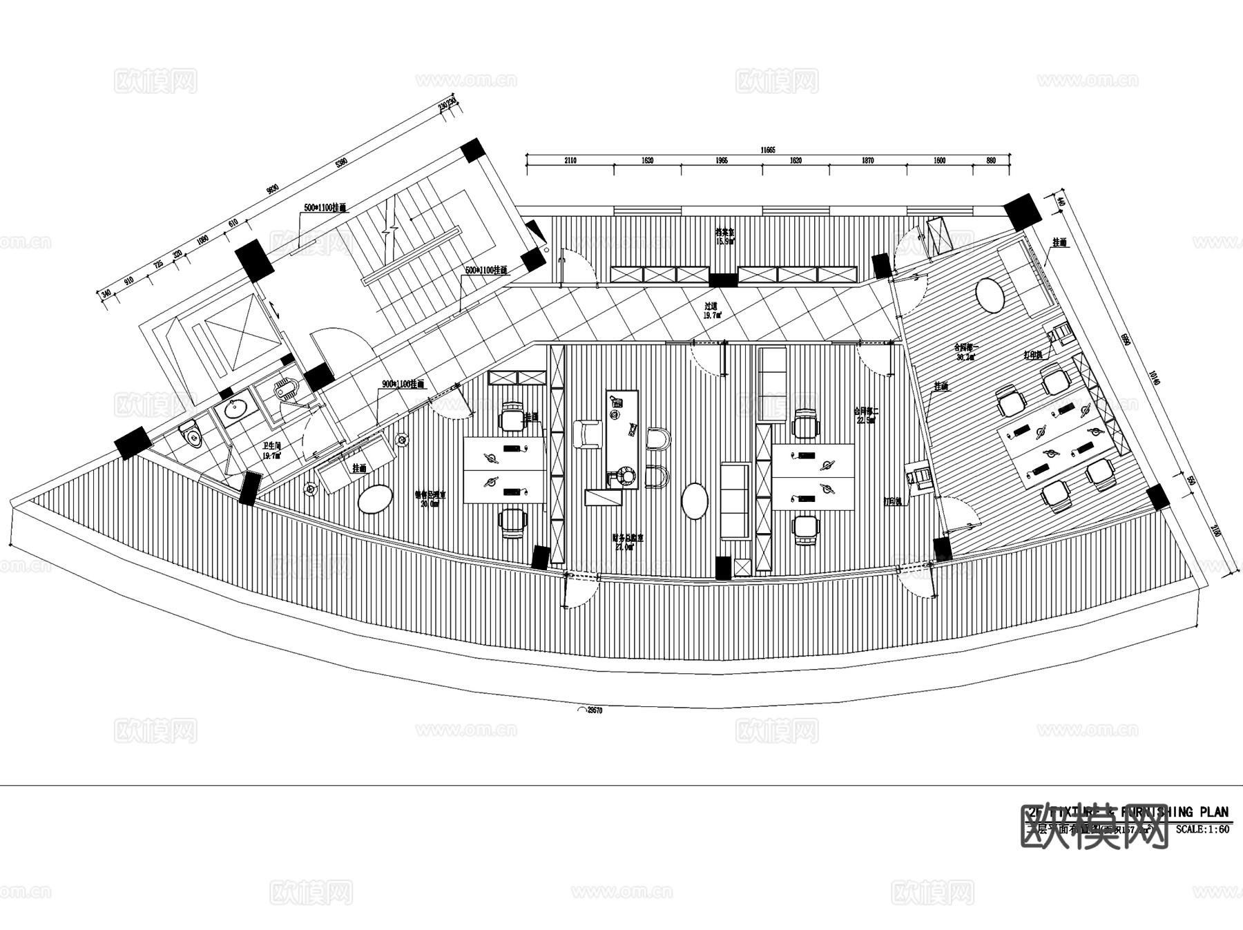 长乐中茂地产岱湖城营销中心售楼处办公楼室内工装CAD施工图cad施工图