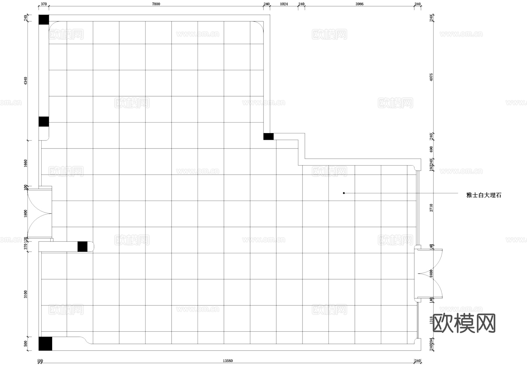 苹果旗舰店室内工装CAD施工图cad施工图