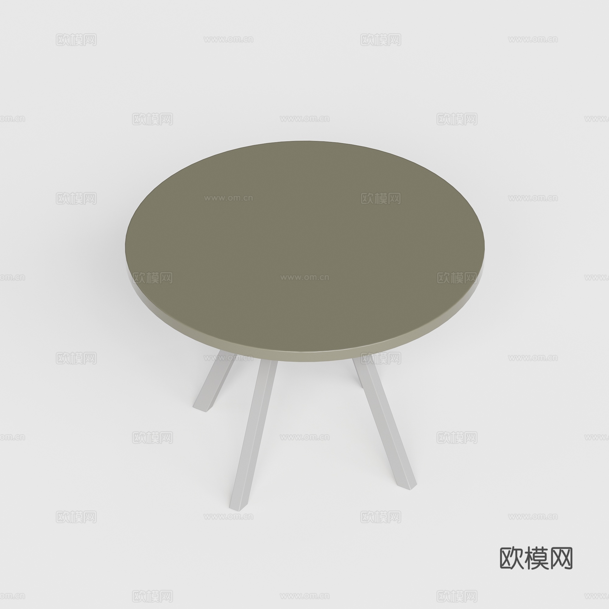 现代圆形 金属茶几 边几su模型