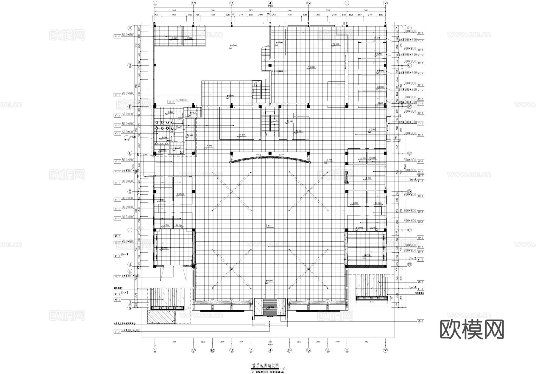 汽车4S店室内工装CAD施工图cad施工图