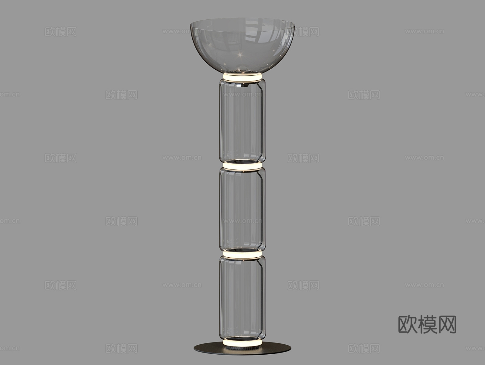 LampsShop 玻璃落地灯3d模型下载（渲染图2）