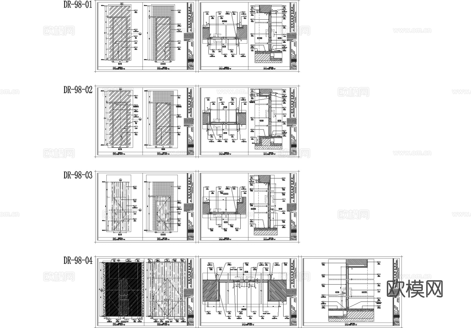 意大利餐厅门表门节点大样详图CAD施工图cad施工图