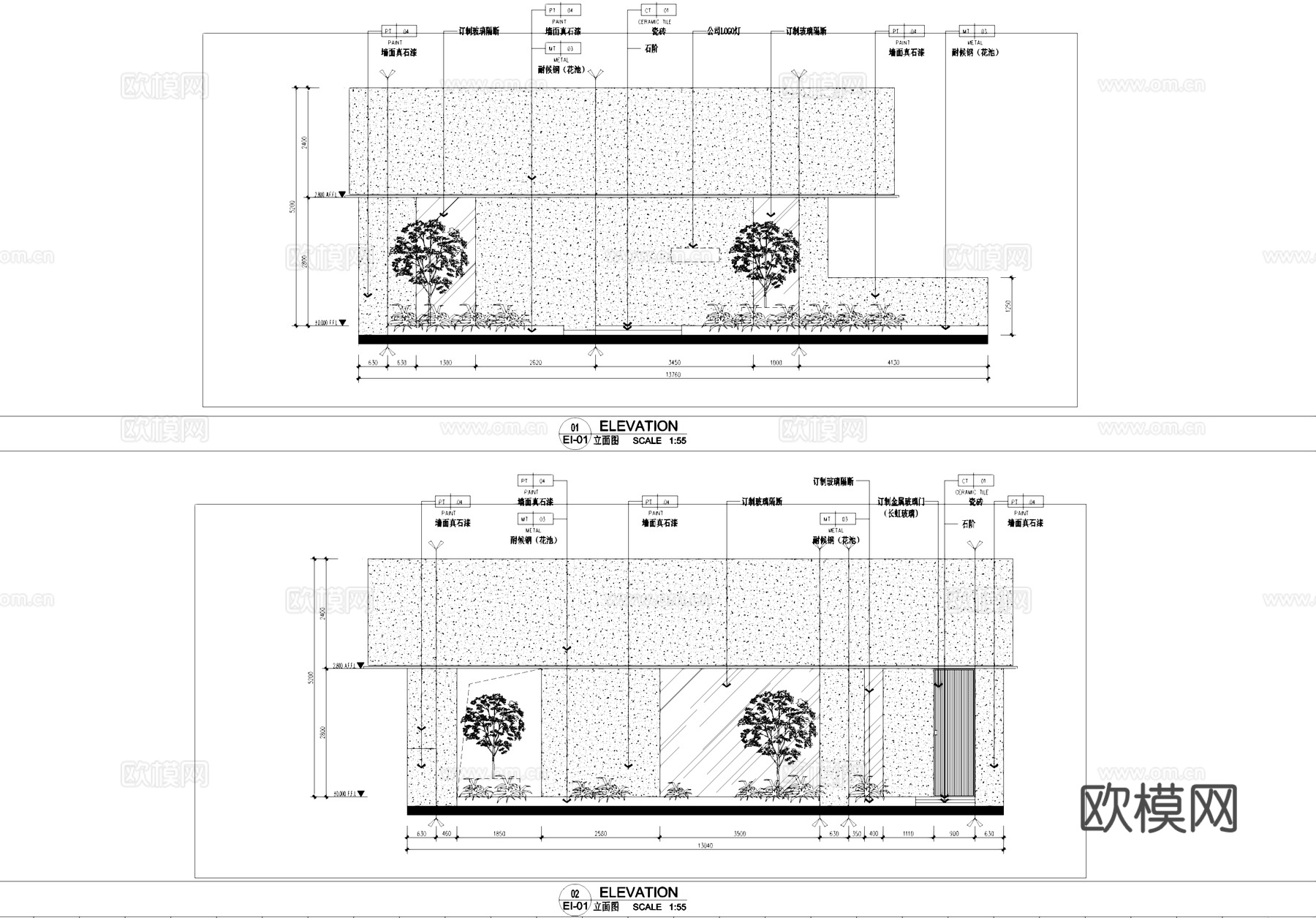 照明有限公司办公室室内工装CAD施工图cad施工图