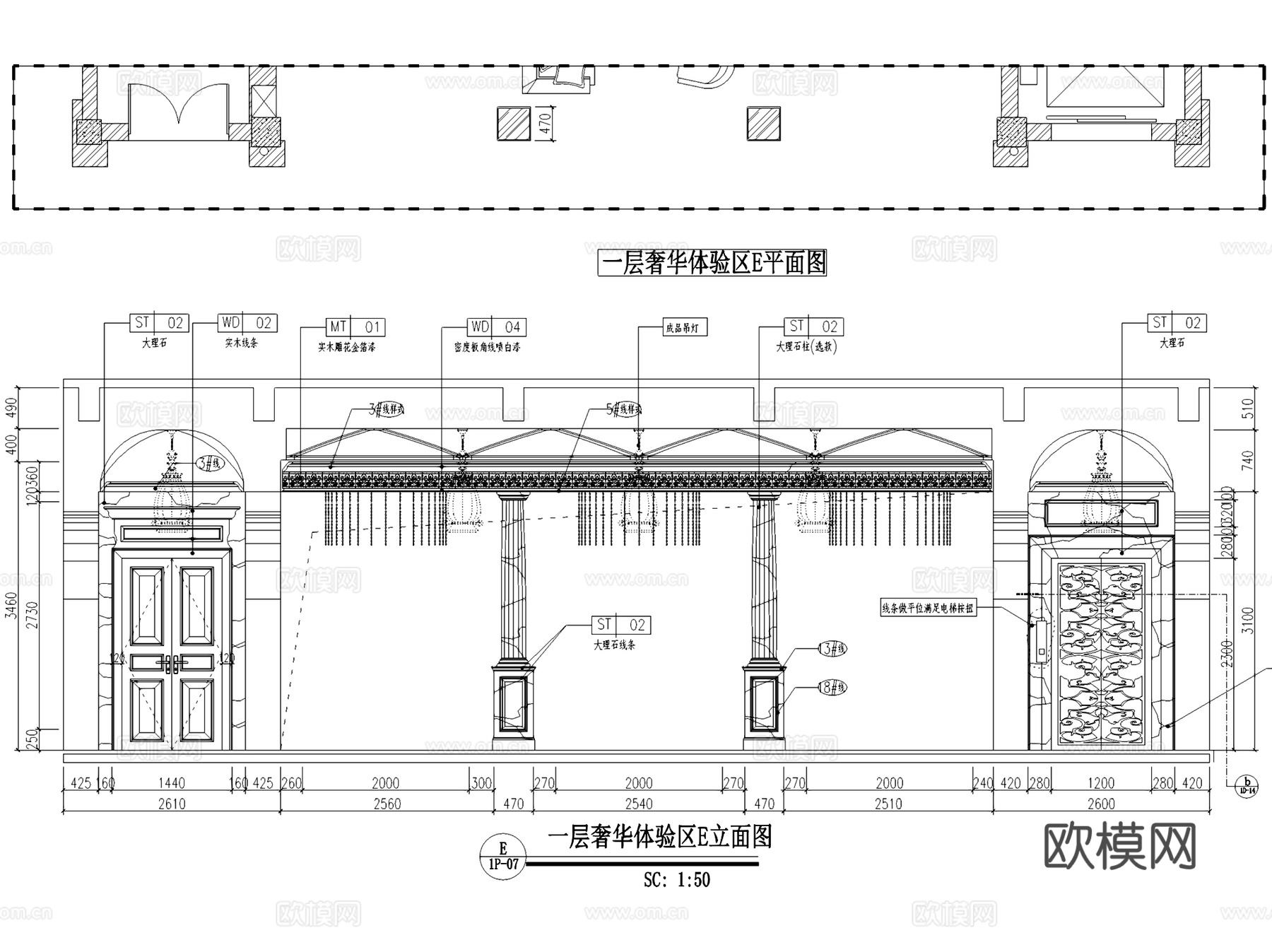 十二橡树庄园售楼处室内工装CAD施工图整套cad施工图