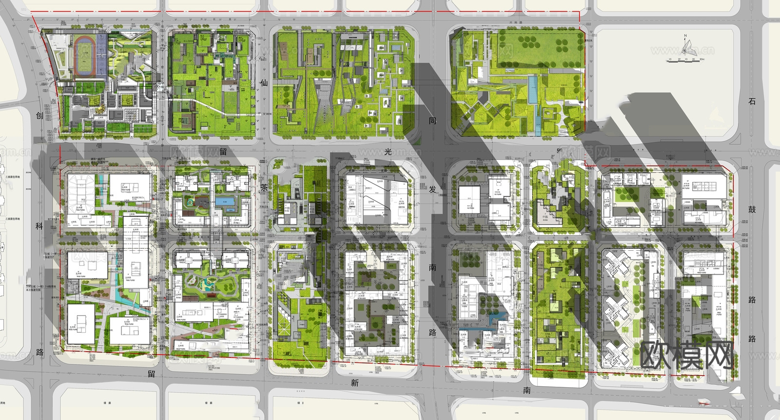 深圳万科云城留仙洞总部产业园景观规划CAD平面施工图cad施工图