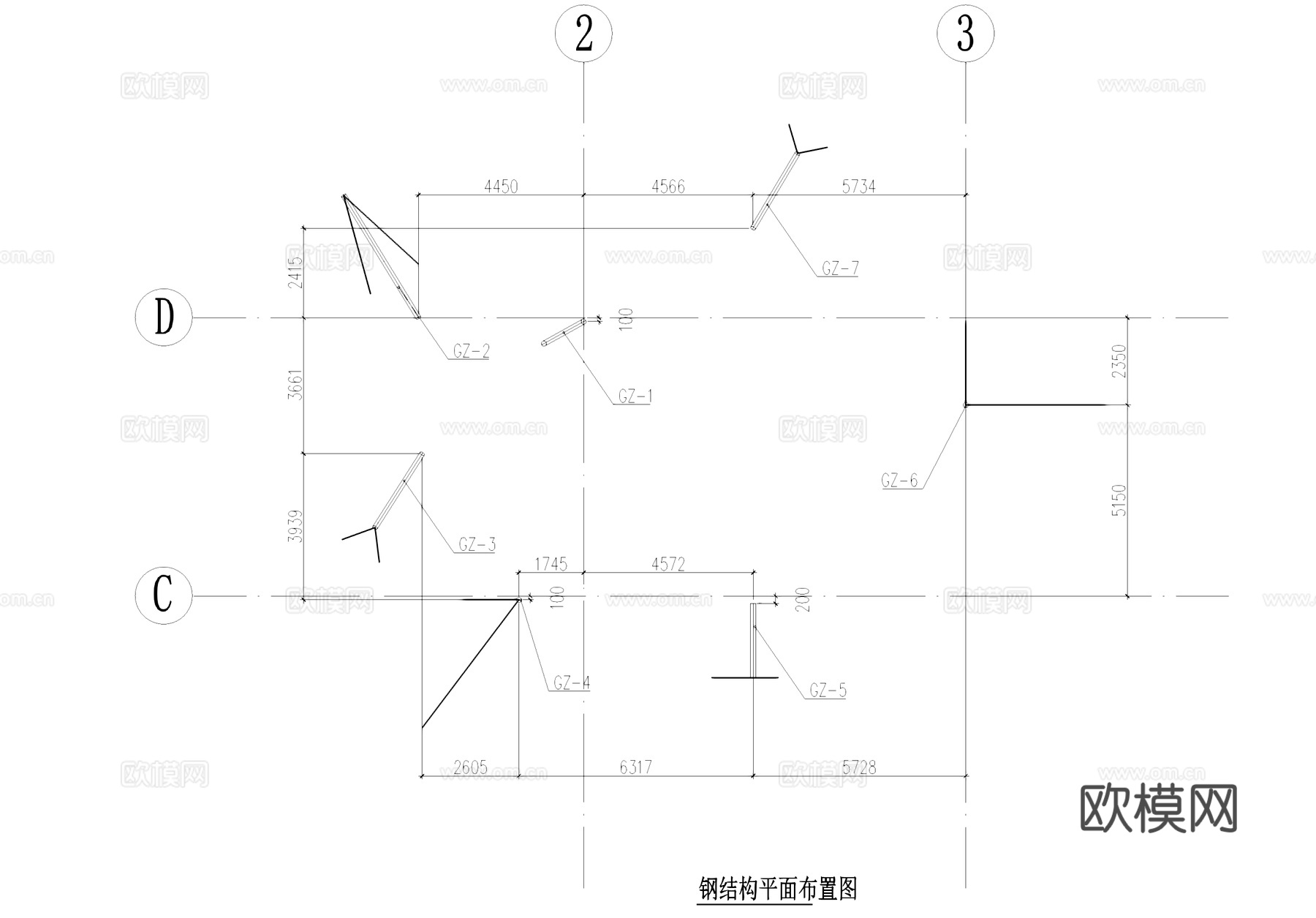 张拉膜亭景观结构CAD施工图cad施工图