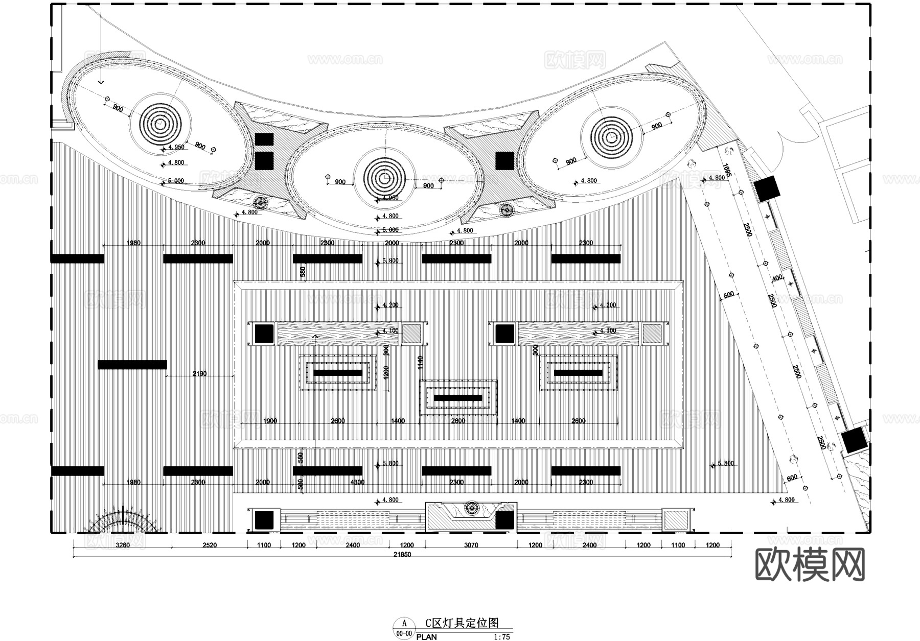 餐厅饭店室内工装平面系统图CAD施工图cad施工图