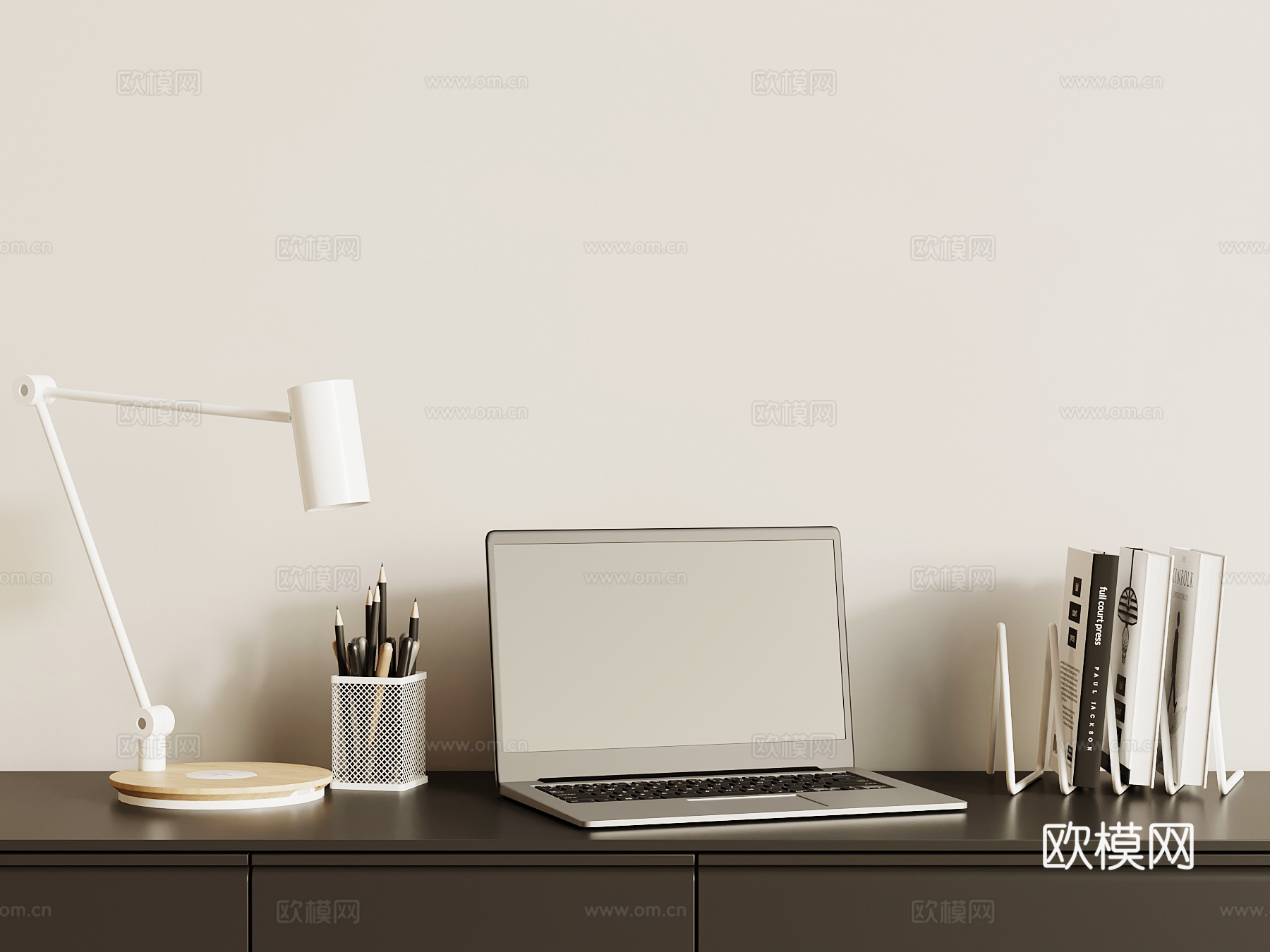 现代摆件 书桌摆件 台灯 电脑su模型