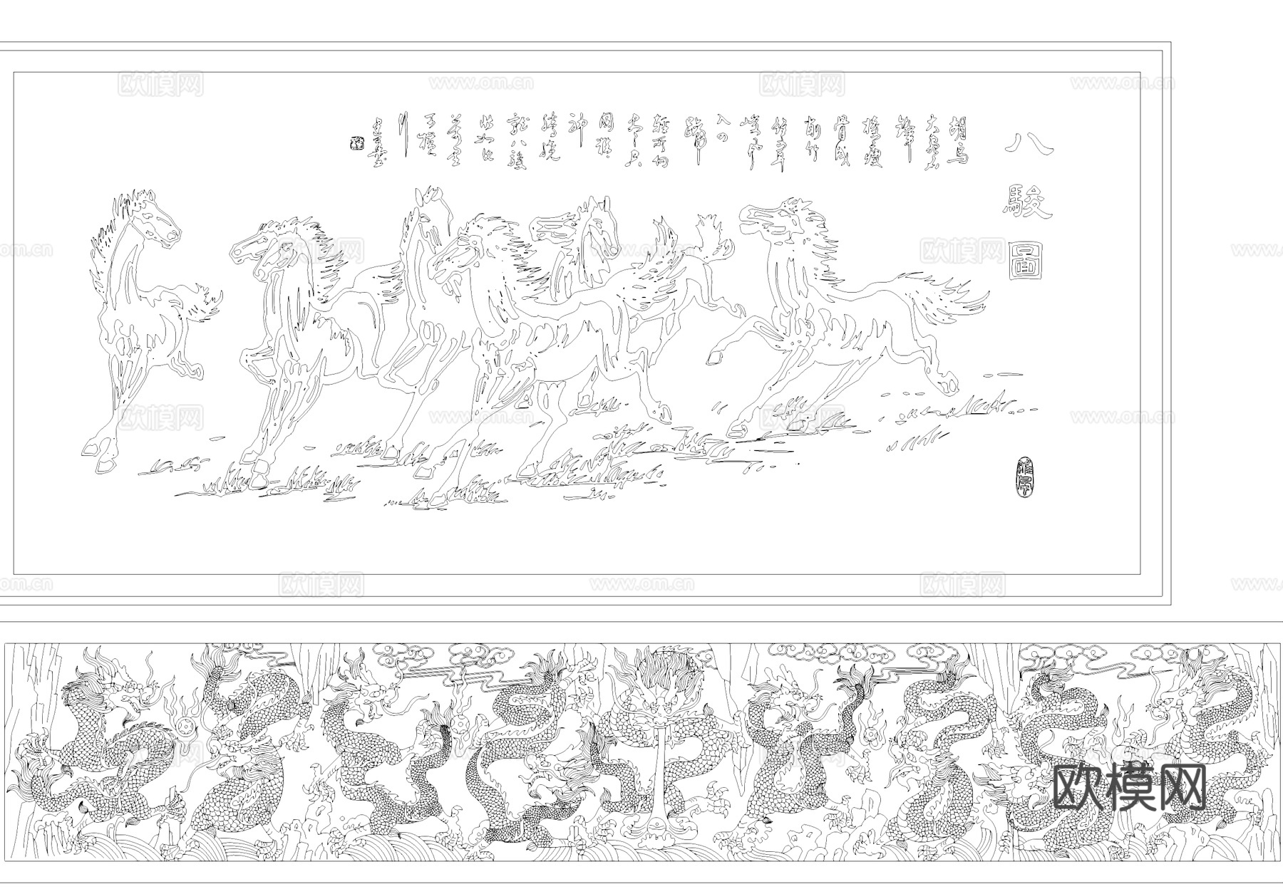 中式传统雕花壁画CAD图块图库cad施工图