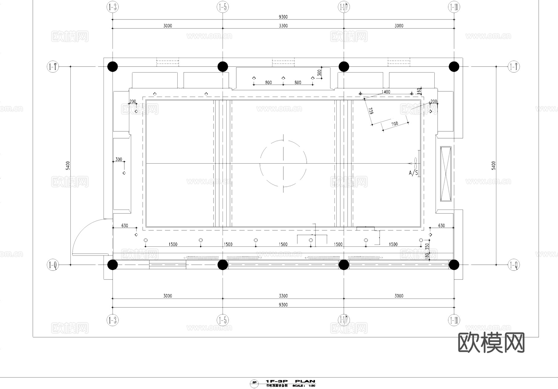 会所图书吧书房室内CAD施工图cad施工图