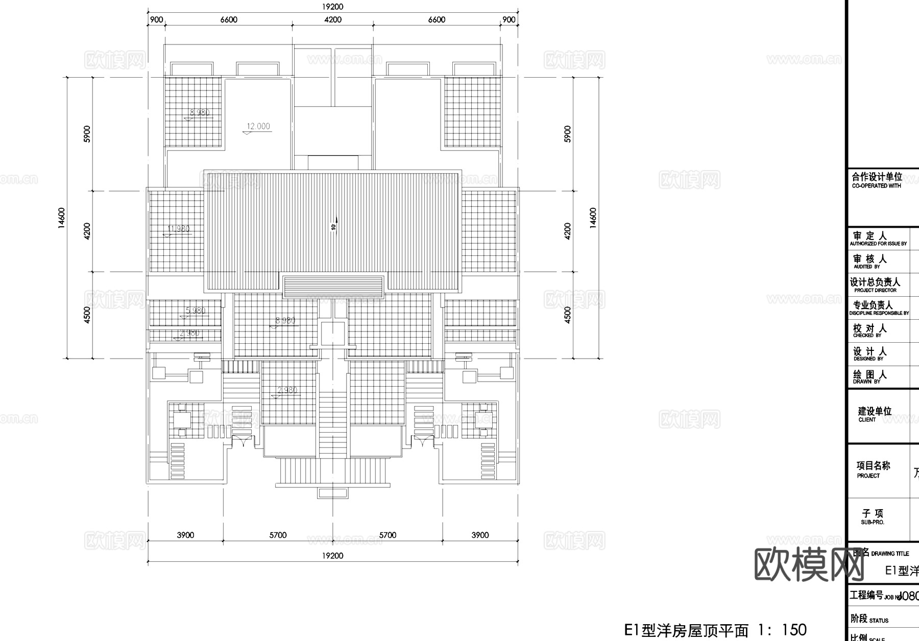 四层花园洋房建筑平剖面CAD施工图cad施工图