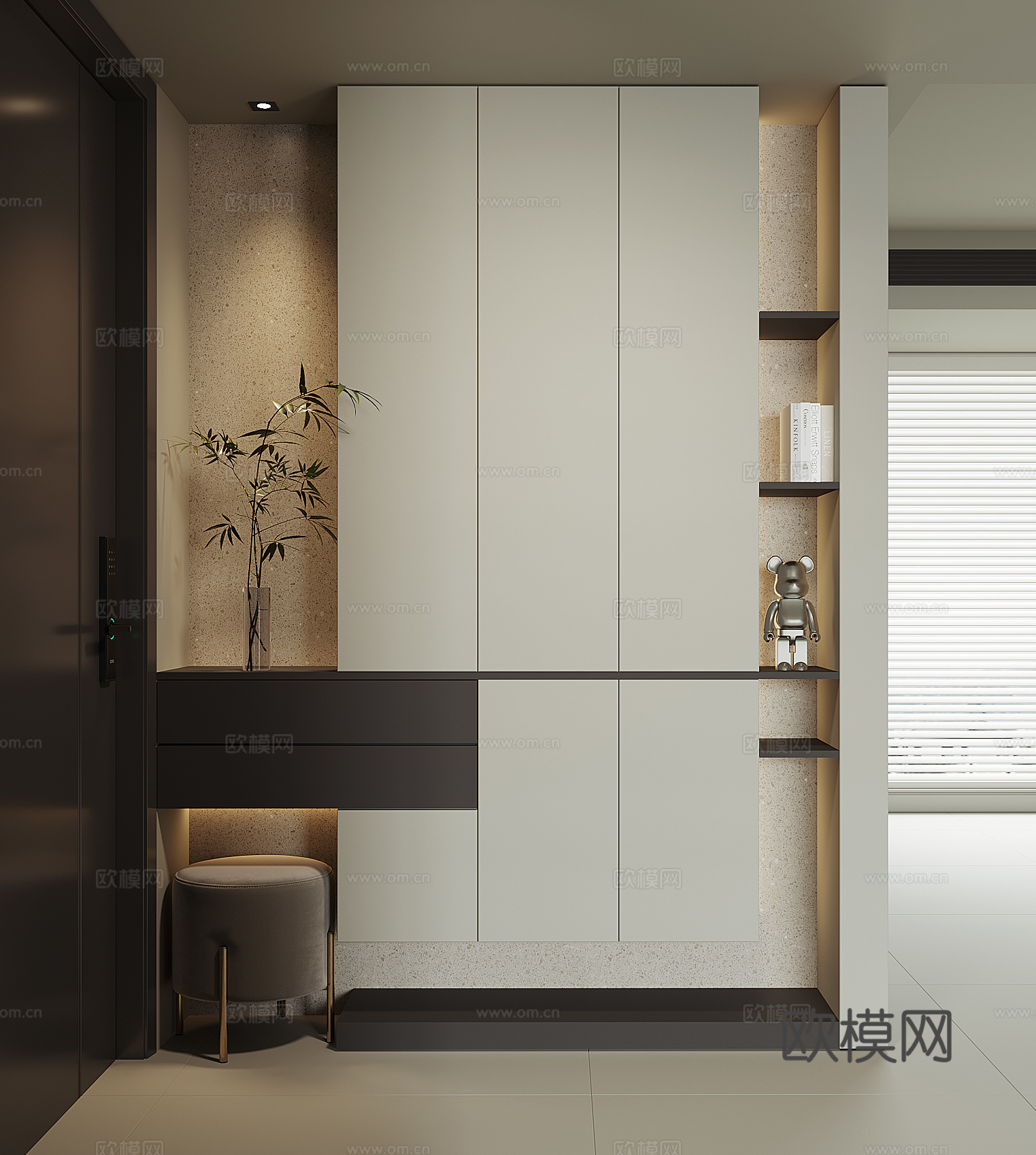 现代入户鞋柜su模型