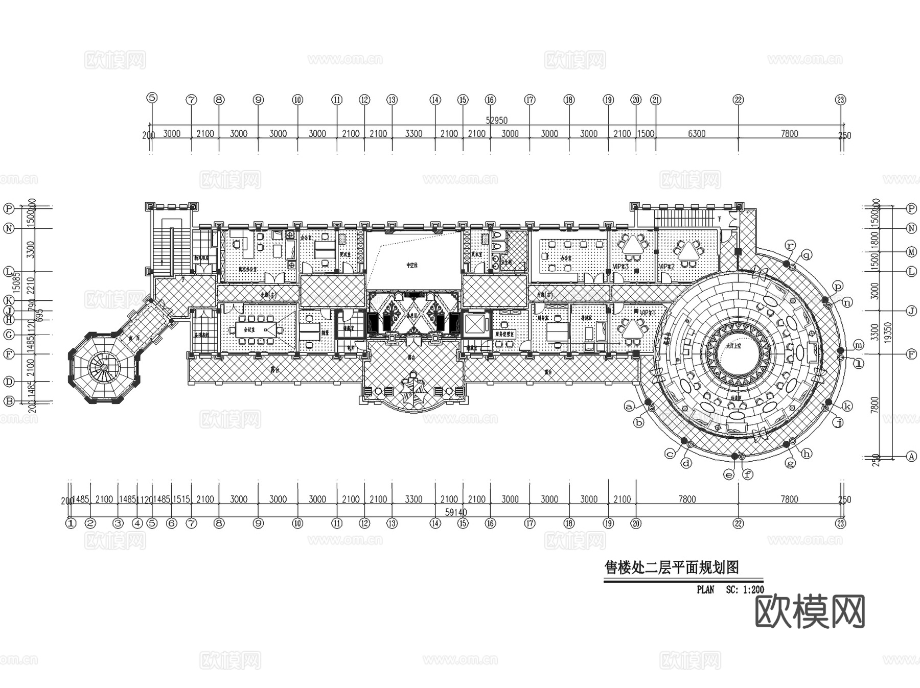 十二橡树庄园售楼处室内工装CAD施工图整套cad施工图