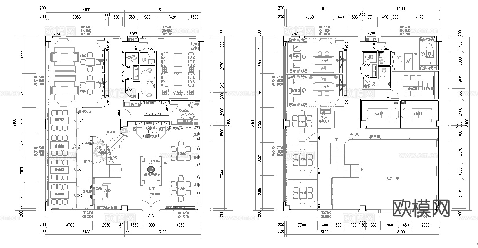 茶楼 茶馆  最新平面施工图合集cad施工图