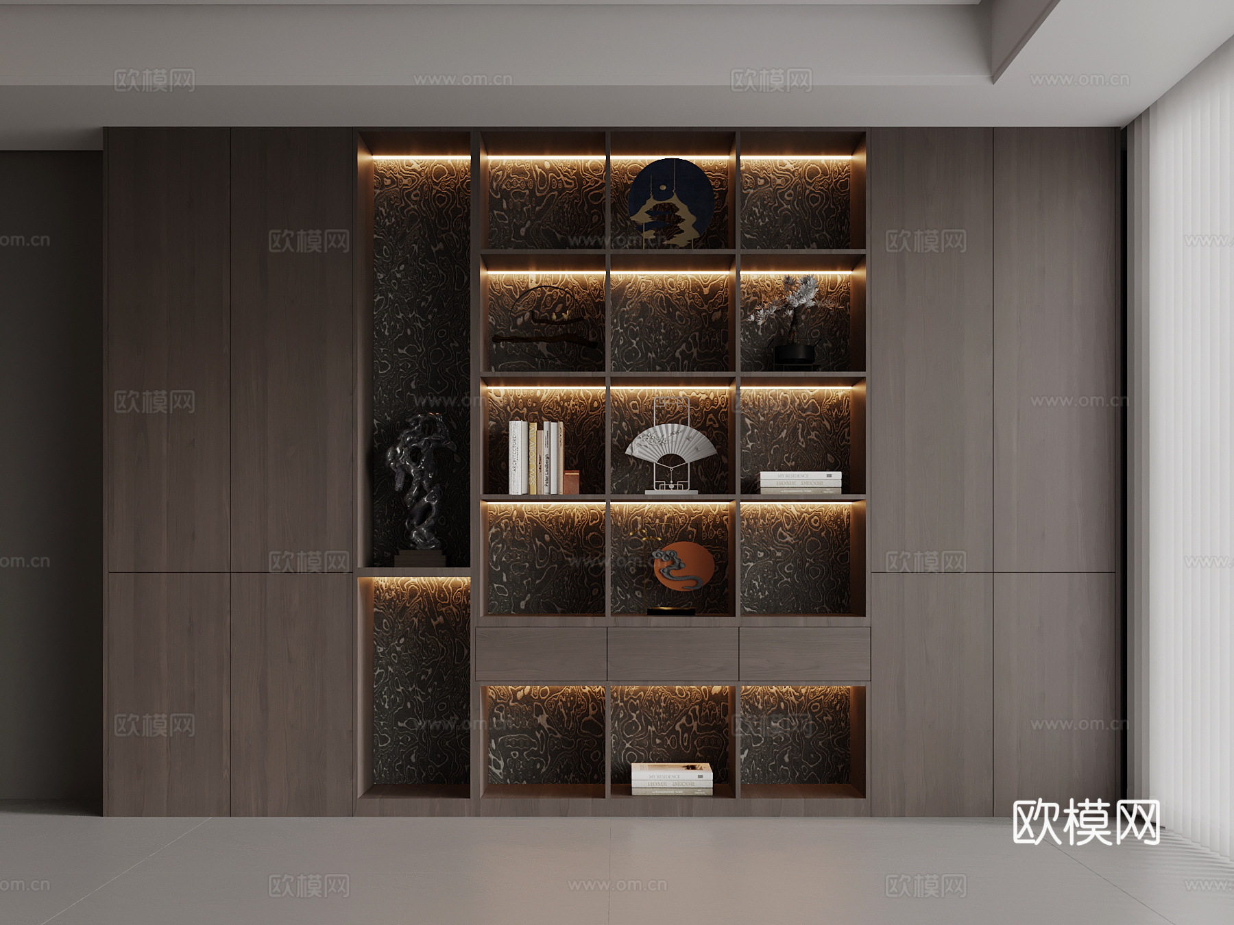 意式书柜su模型