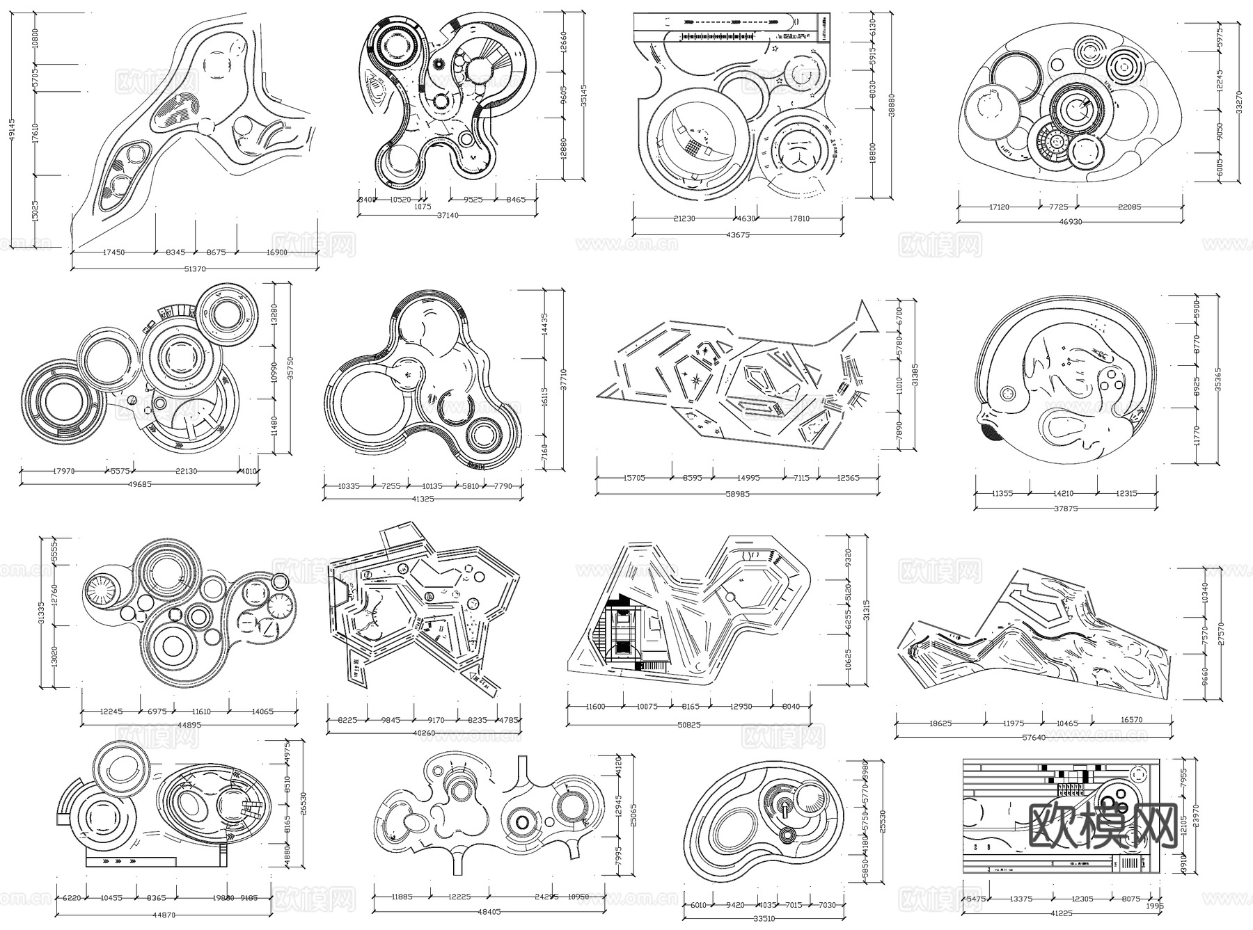 儿童活动场地平面CAD图块图库cad施工图