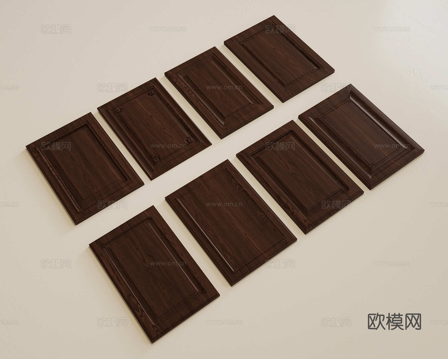 新中式柜门 门板su模型