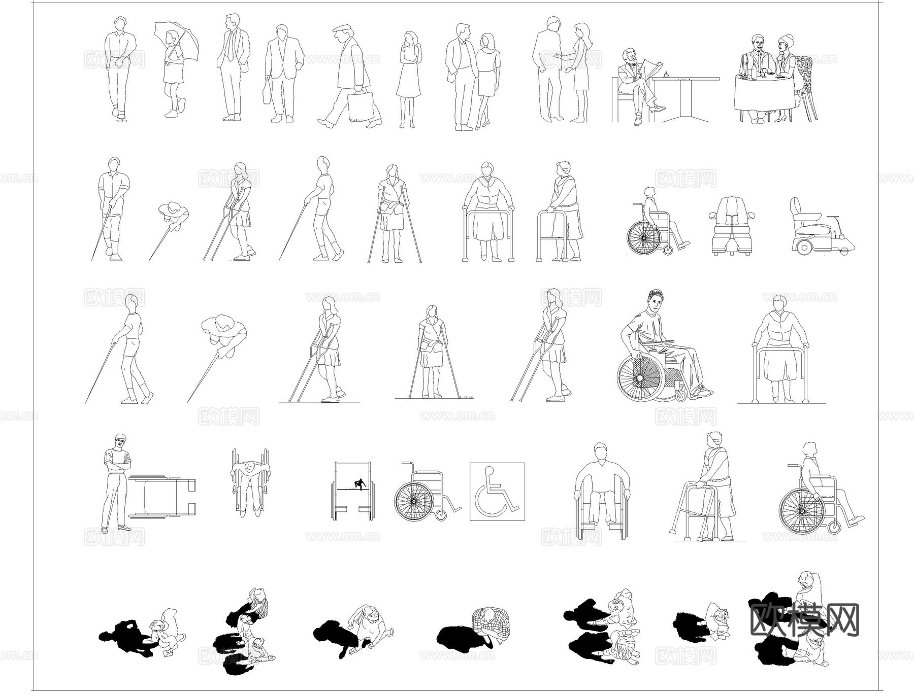 人物CAD图库cad施工图