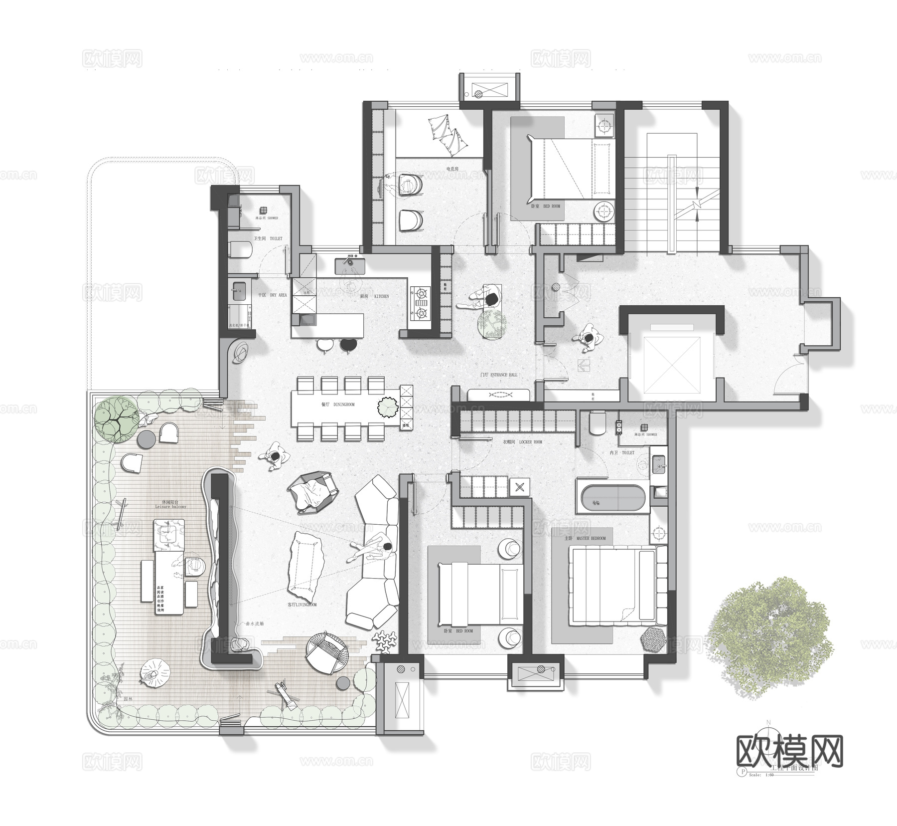 175平户型设计CAD+psdcad施工图