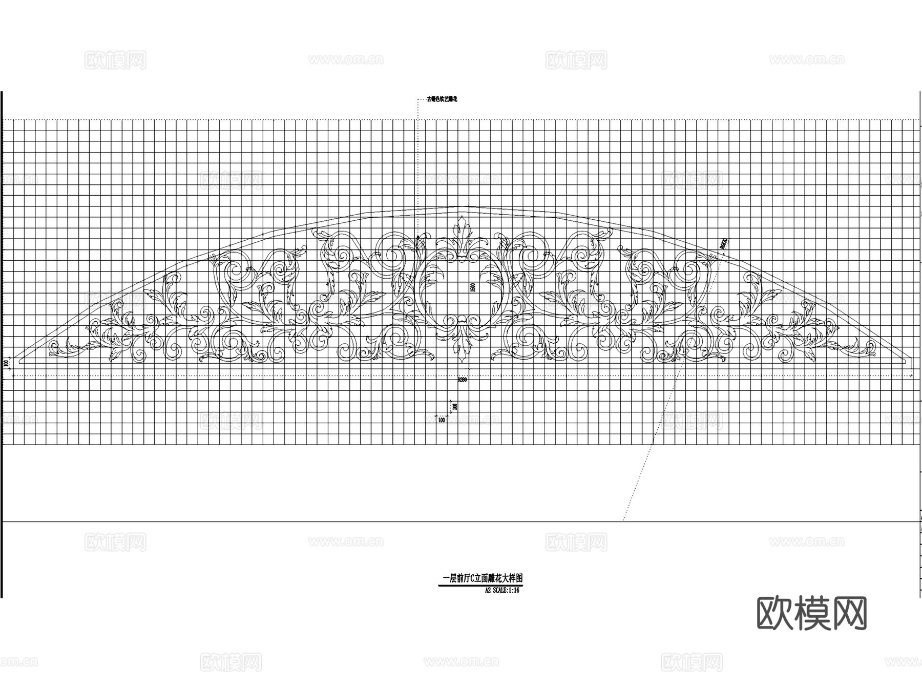 欧式售楼处前厅节点室内工装CAD施工图cad施工图