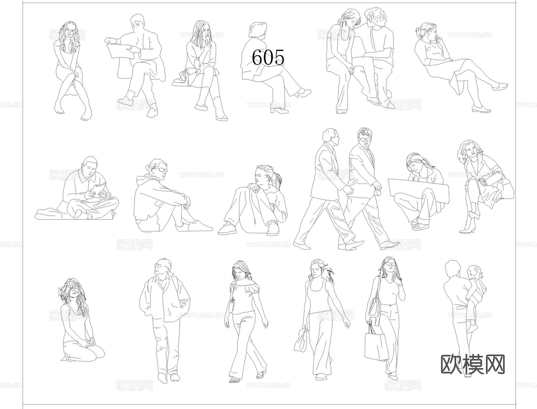 人物CAD图库cad施工图