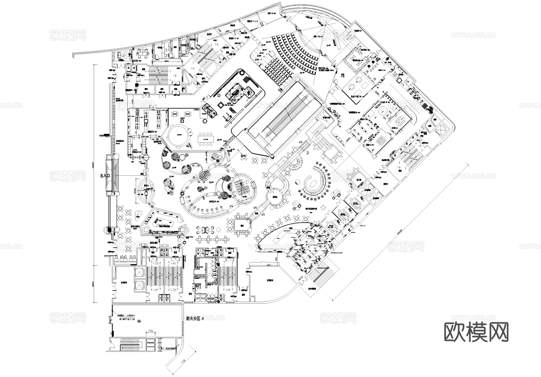 室内儿童游乐中心平面图CAD施工图cad施工图