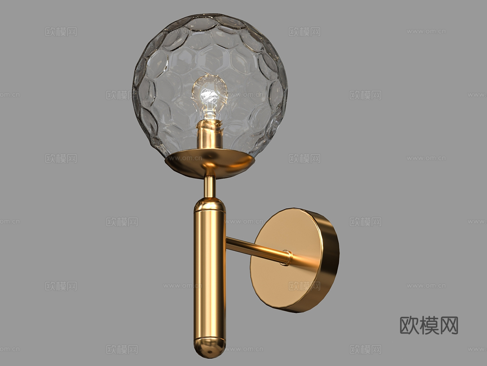 LampsShop 轻奢壁灯3d模型下载（渲染图1）