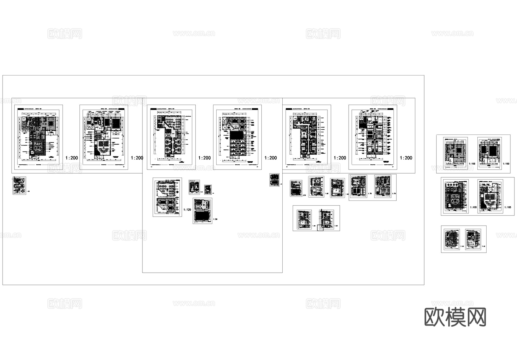 水疗洗浴中心室内装饰CAD施工图cad施工图