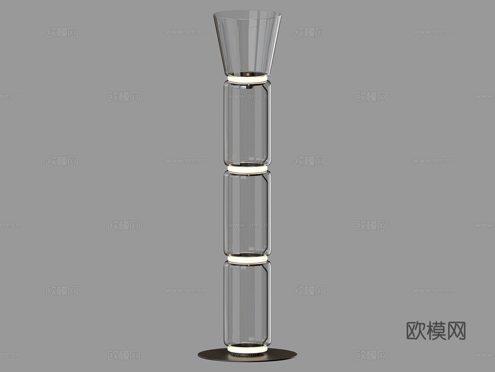 LampsShop 玻璃落地灯3d模型下载（渲染图1）