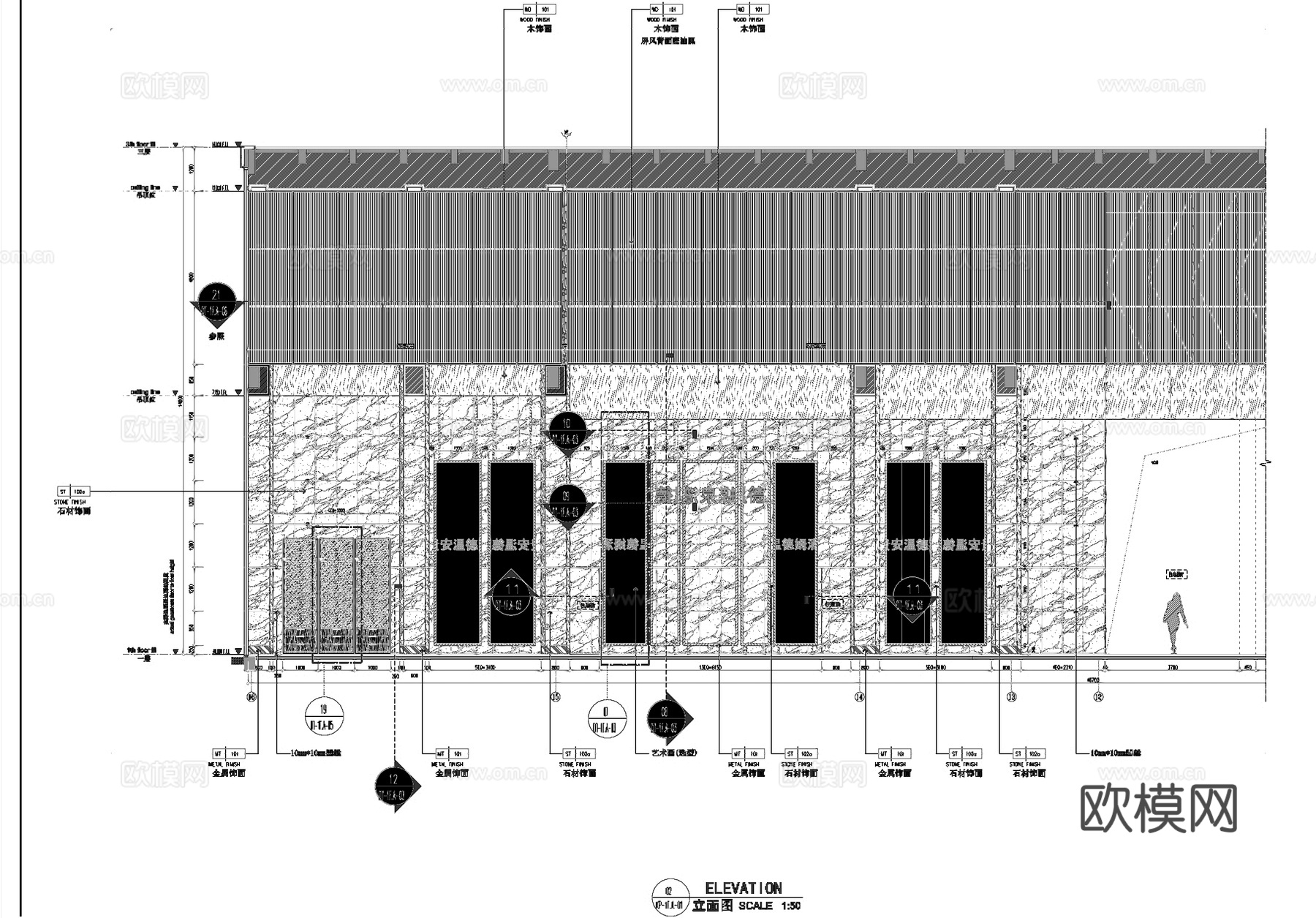 福州贵安温德姆酒店一层大堂公区室内工装CAD施工图