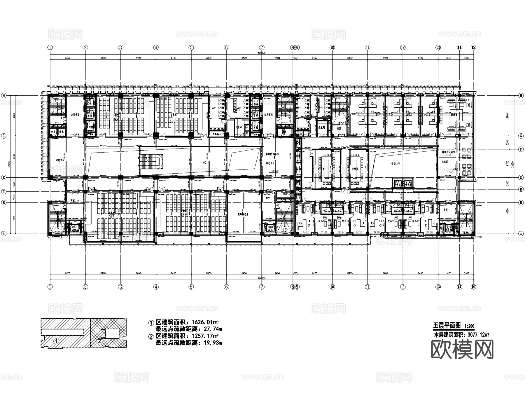 安徽医科大学教学楼建筑平面图CAD施工图cad施工图