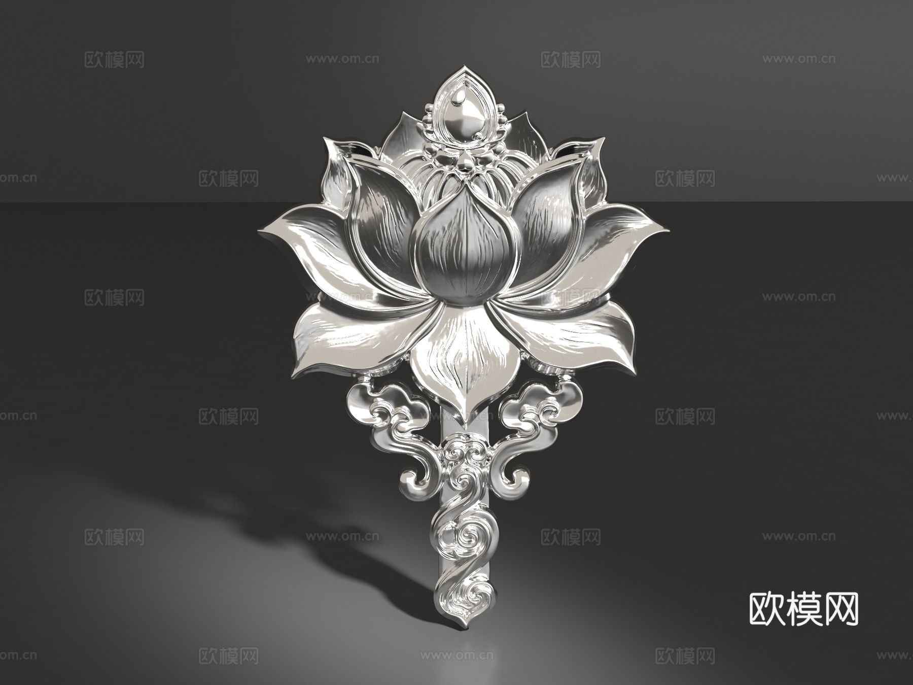 荷花胸针3d模型下载