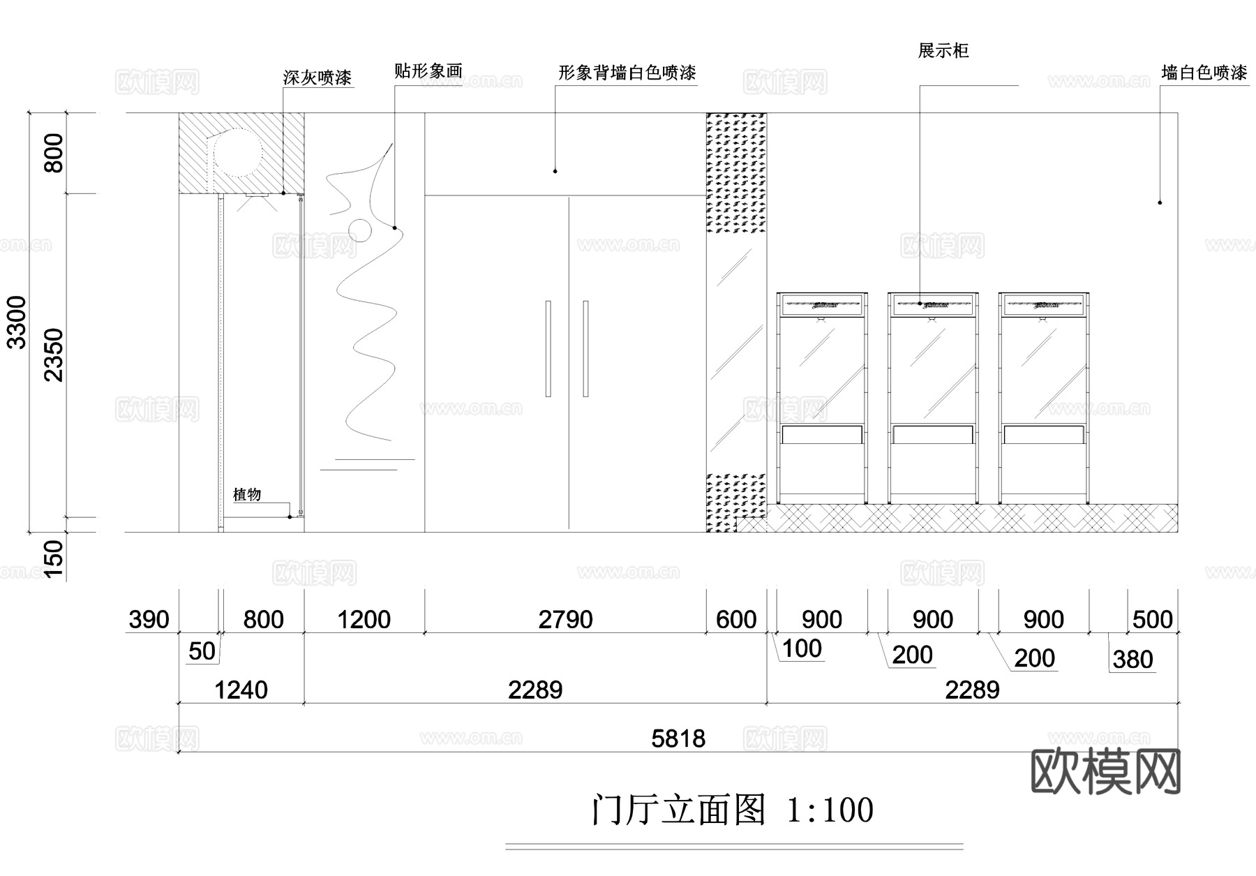 茶文化展厅室内工装CAD施工图cad施工图