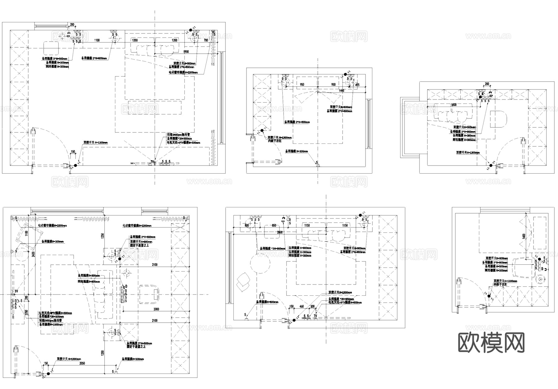 全屋插座水电点位室内家装CAD施工图cad施工图