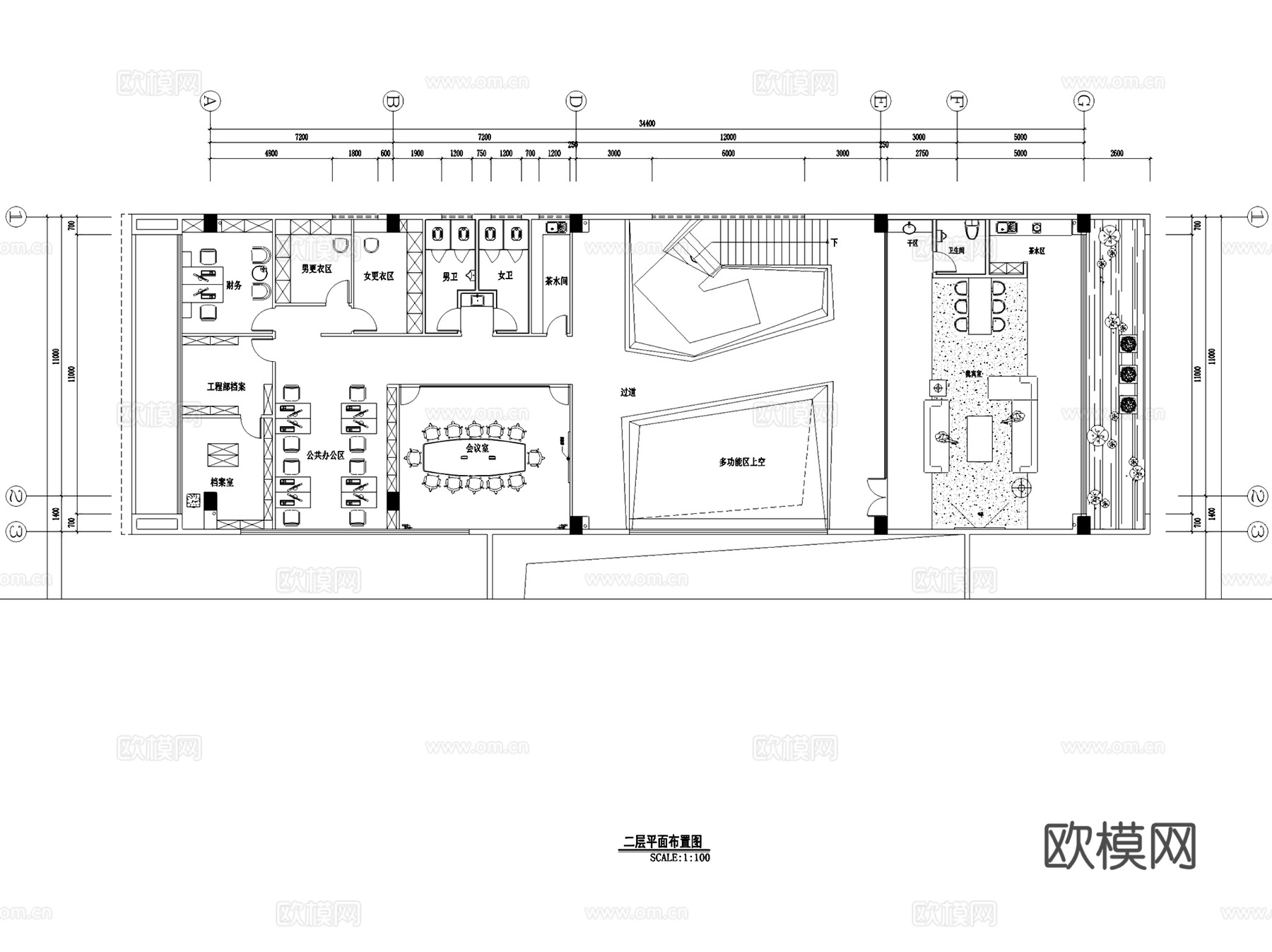 凯隆广场售楼部室内工装CAD施工图cad施工图