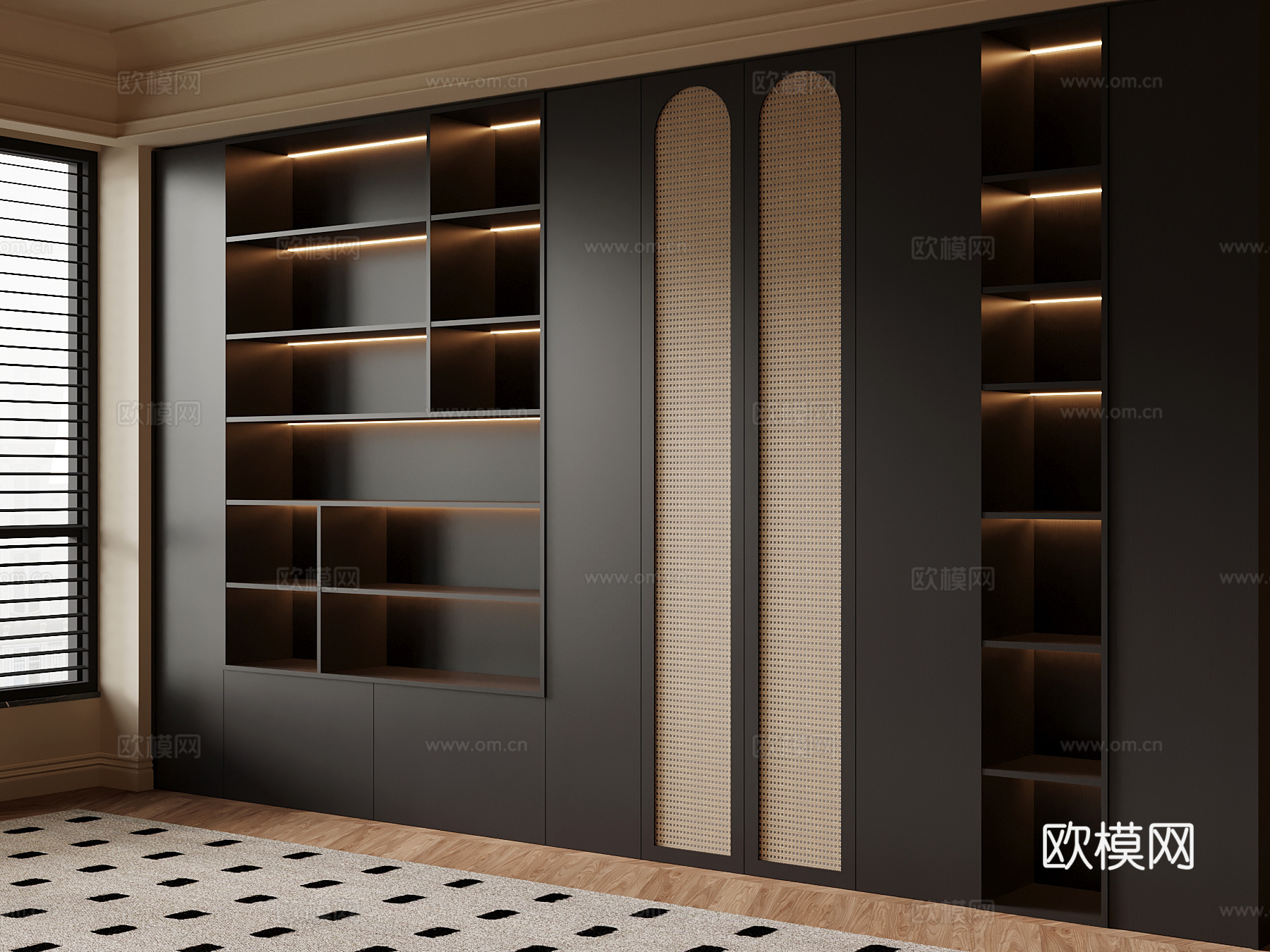 法式中古风书柜su模型