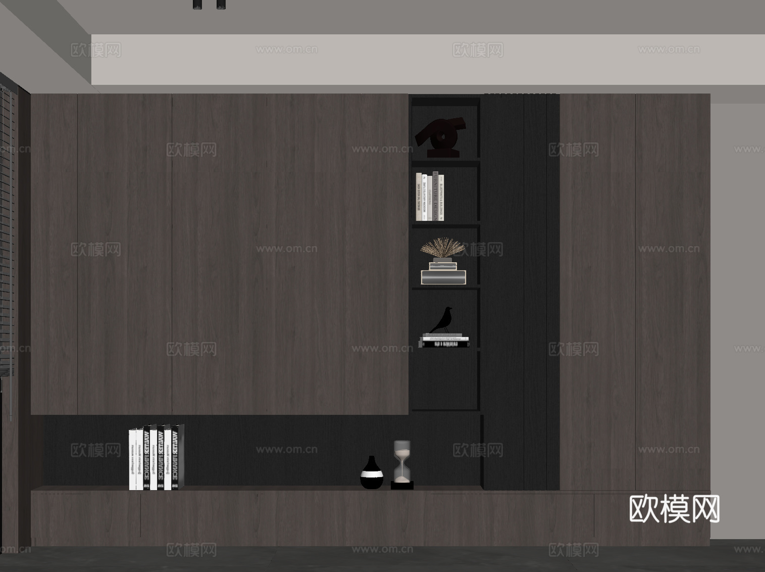 现代意式玄关柜 书柜 储物柜su模型