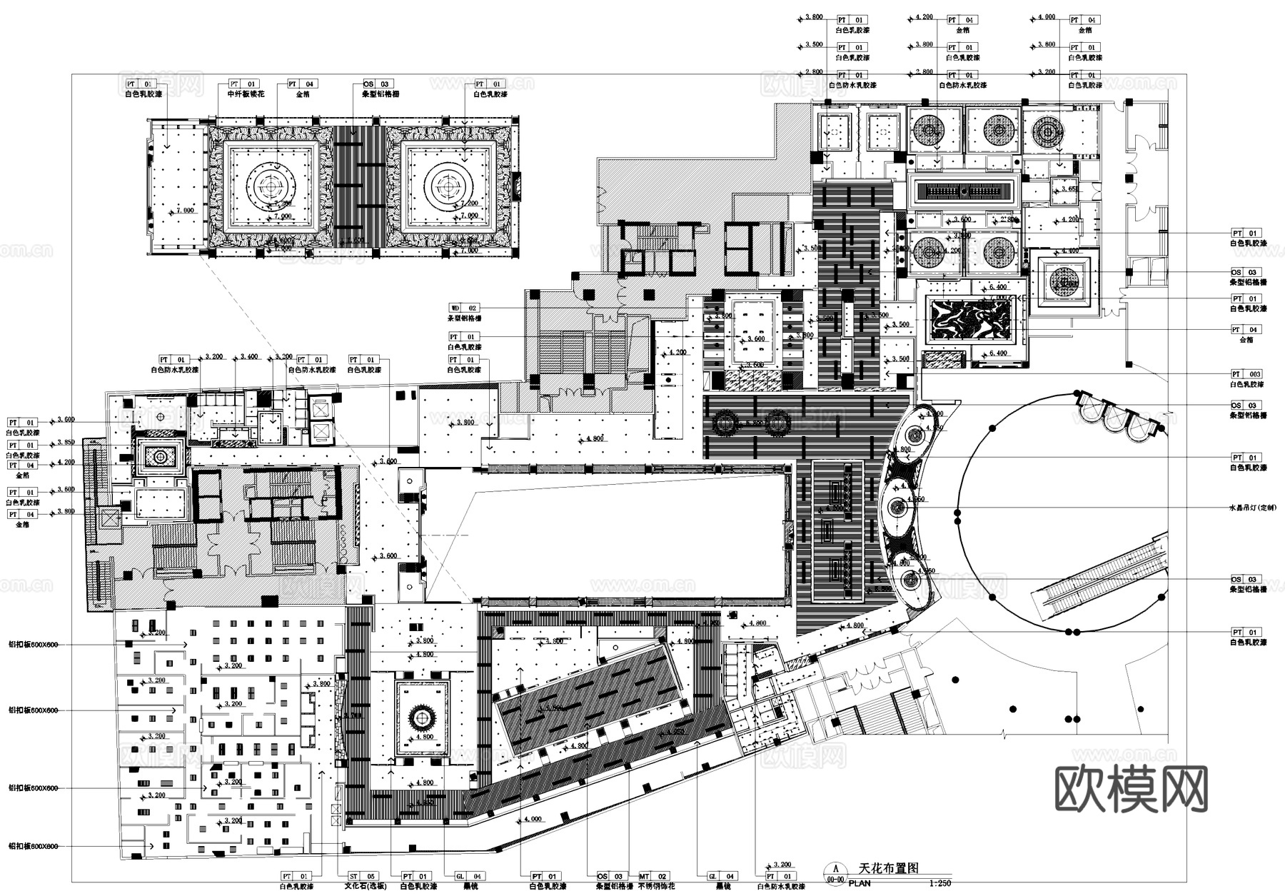 餐厅饭店室内工装平面系统图CAD施工图cad施工图