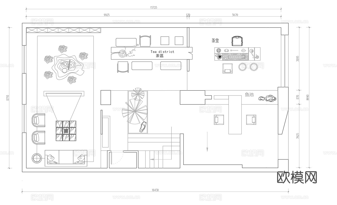 茶楼 茶馆  最新平面施工图合集cad施工图