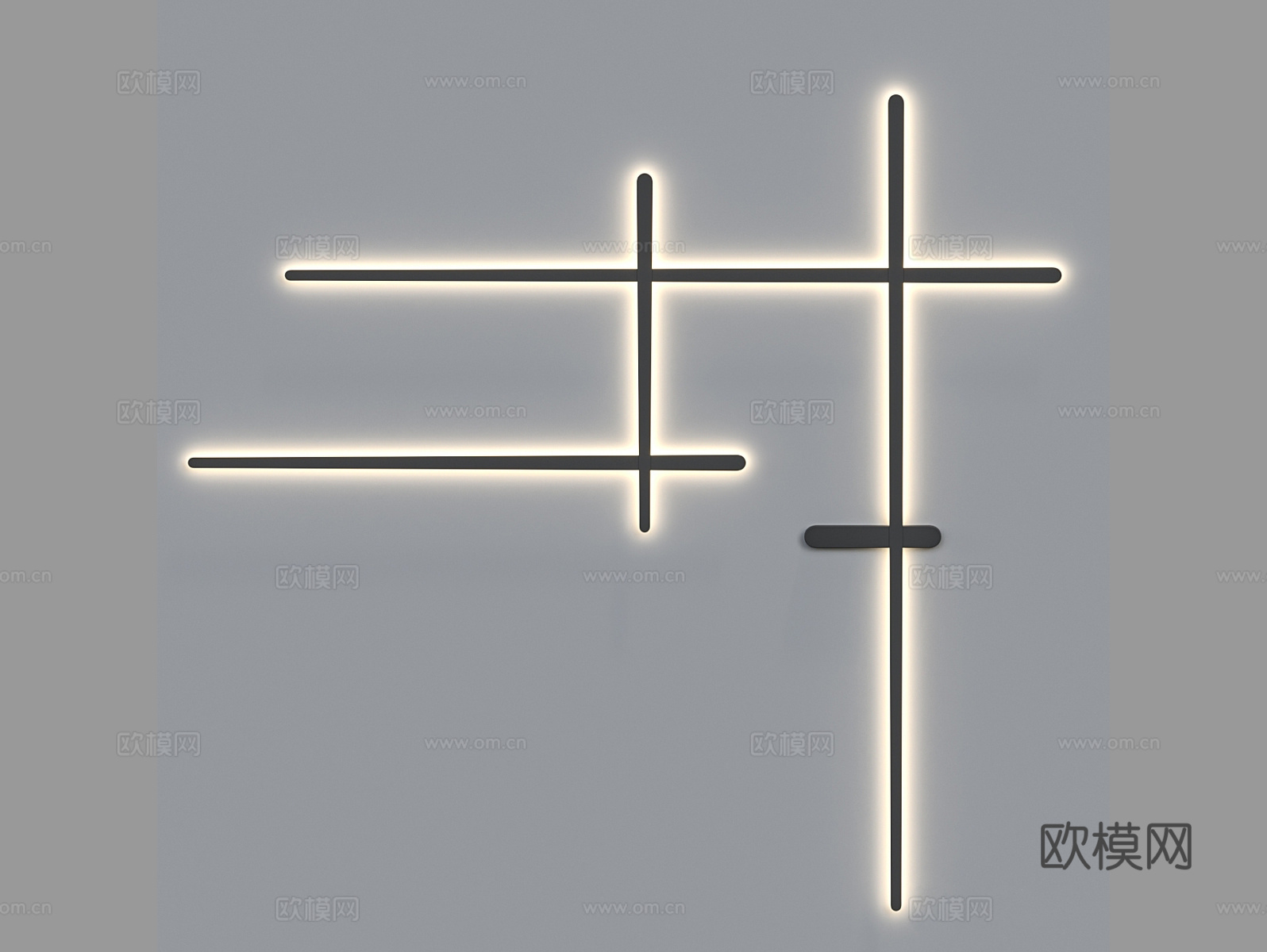 LampsShop 线条壁灯3d模型下载（渲染图1）