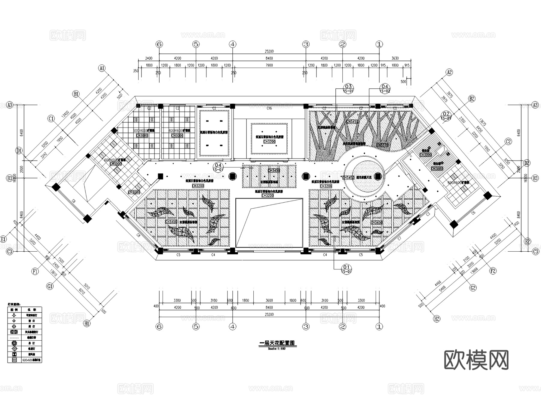 香悦四季城售楼处室内工装CAD施工图cad施工图